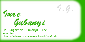 imre gubanyi business card
